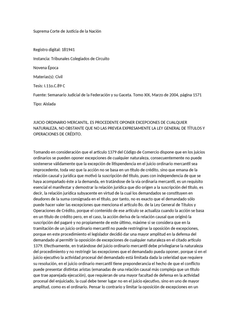 Suprema Corte de Justicia de La Nación | PDF | Caso de ley ...
