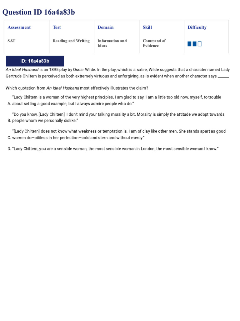 SAT Reading & Writing Questions | PDF