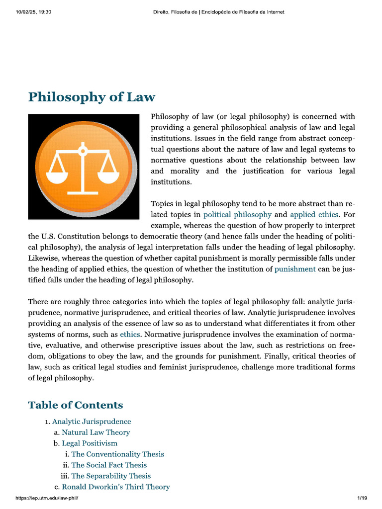Philosophy of Law | PDF