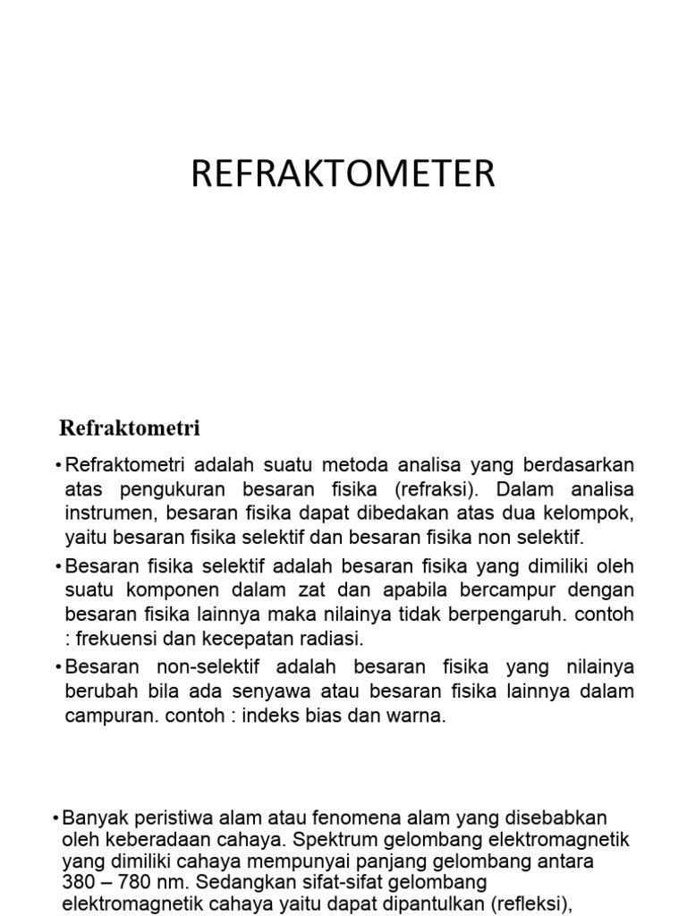Panduan Lengkap Refraktometer dan Fungsinya | PDF