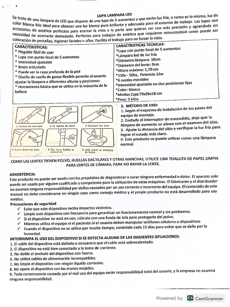 Manual Lupa Lámpara Led | PDF