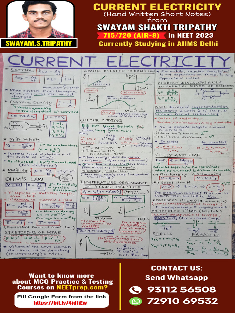 NEET Current Electricity Notes | PDF