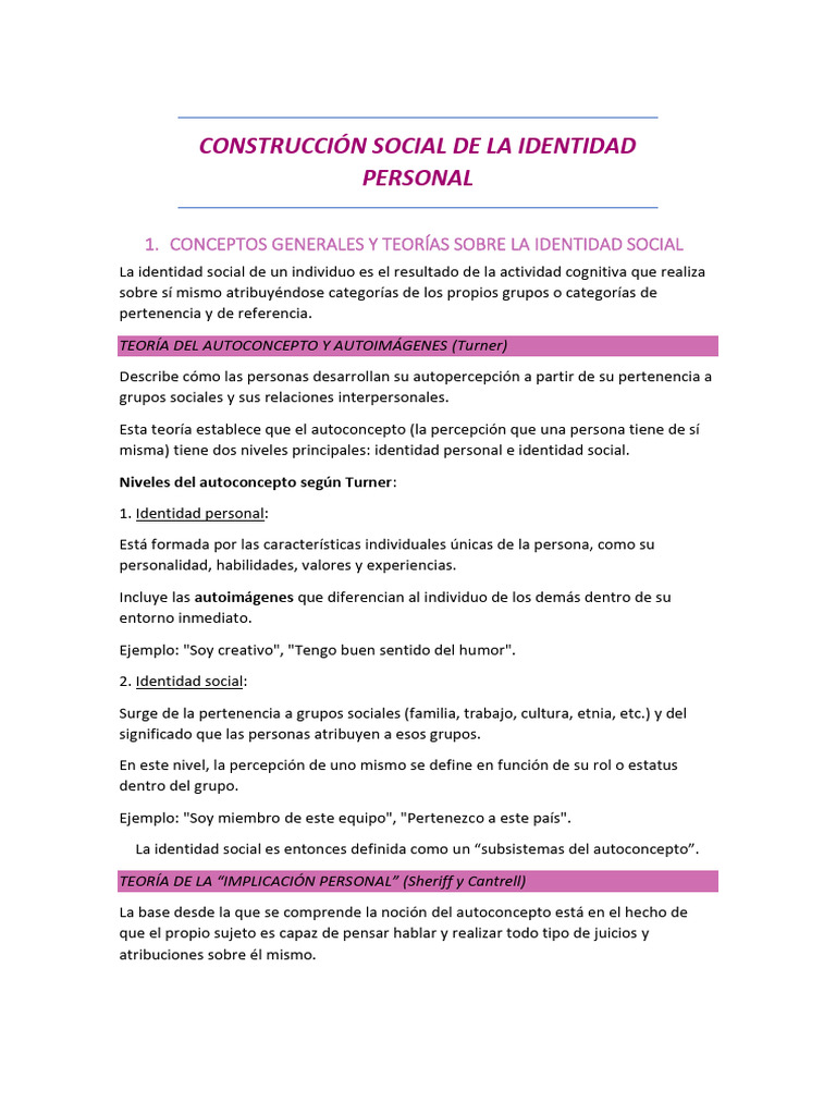 Grupos de Identidad Social y Autoconcepto | PDF | Pensamiento | Grupo ...