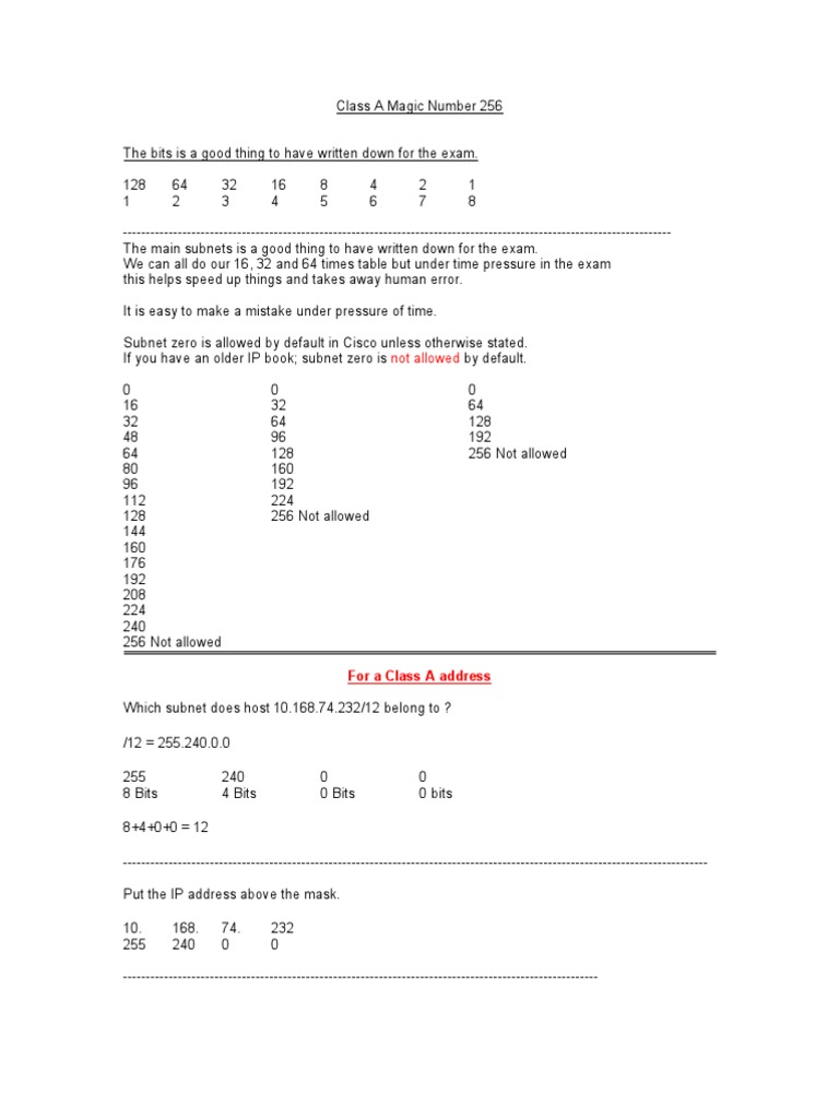 Class A Magic Number | PDF | Computers