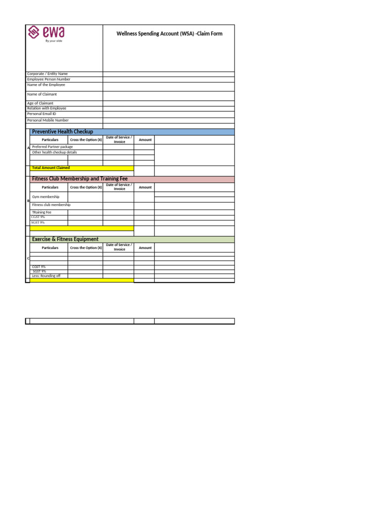 WSA Claim Form | PDF