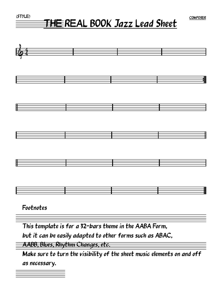 Jazz Lead Sheet Template AABA Form | PDF
