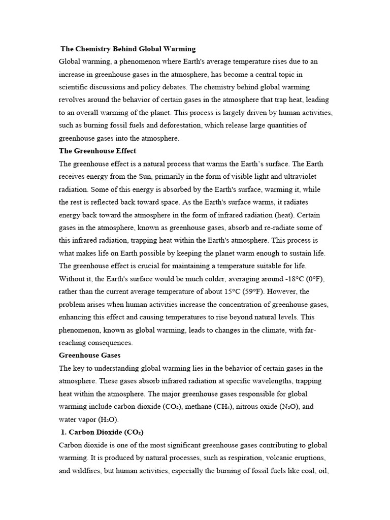 The Chemistry Behind Global Warming | PDF | Greenhouse Gas | Greenhouse ...