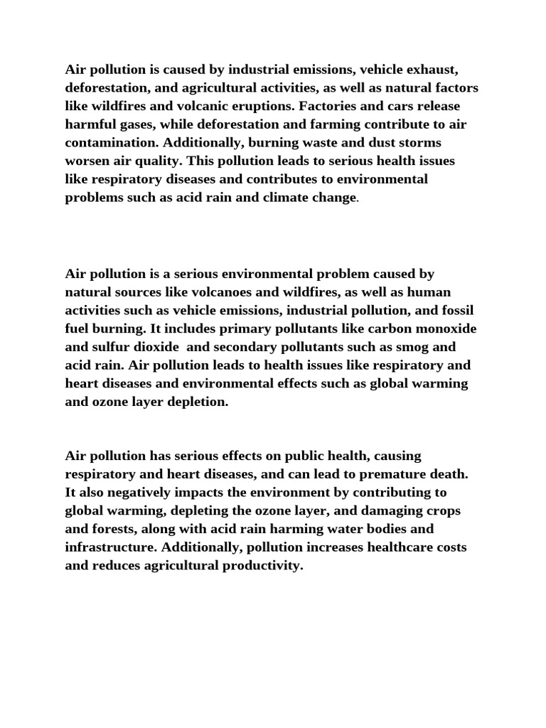 Air Pollution Is Caused by Industrial Emissions | PDF