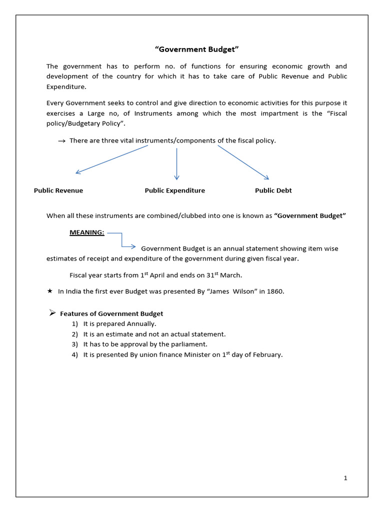 Government Budget Final Pdf Government Budget Balance Fiscal Policy