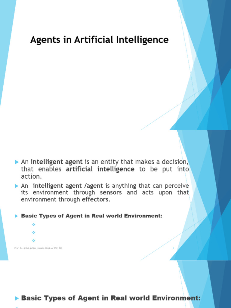 Understanding Agents in AI Systems | PDF | Perception | Artificial ...