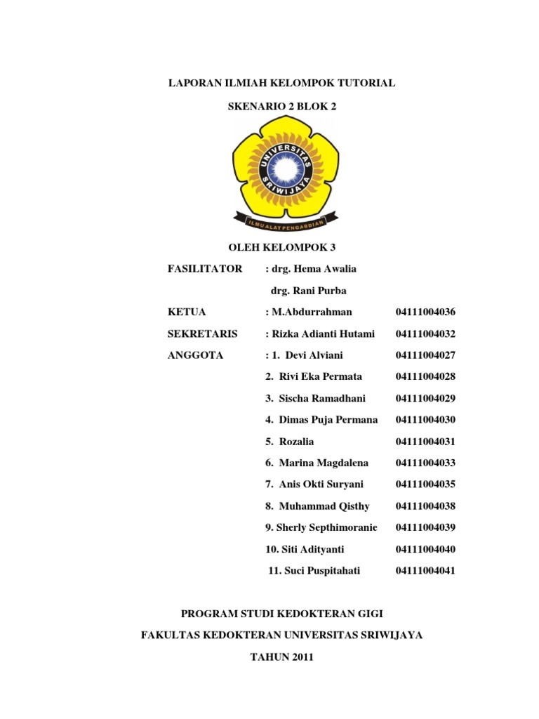 Contoh Laporan Ilmiah Tutorial 2
