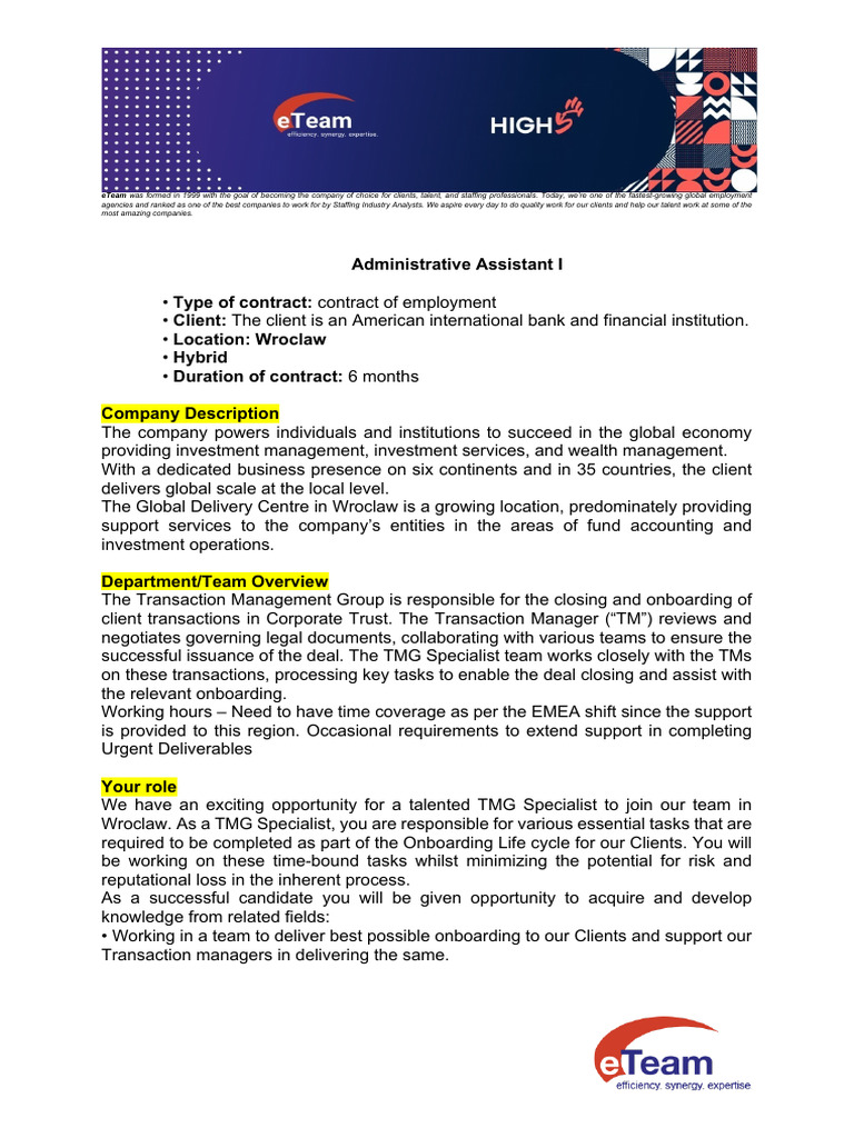 Administrative Assistant - Job Description | PDF | Economies | Business