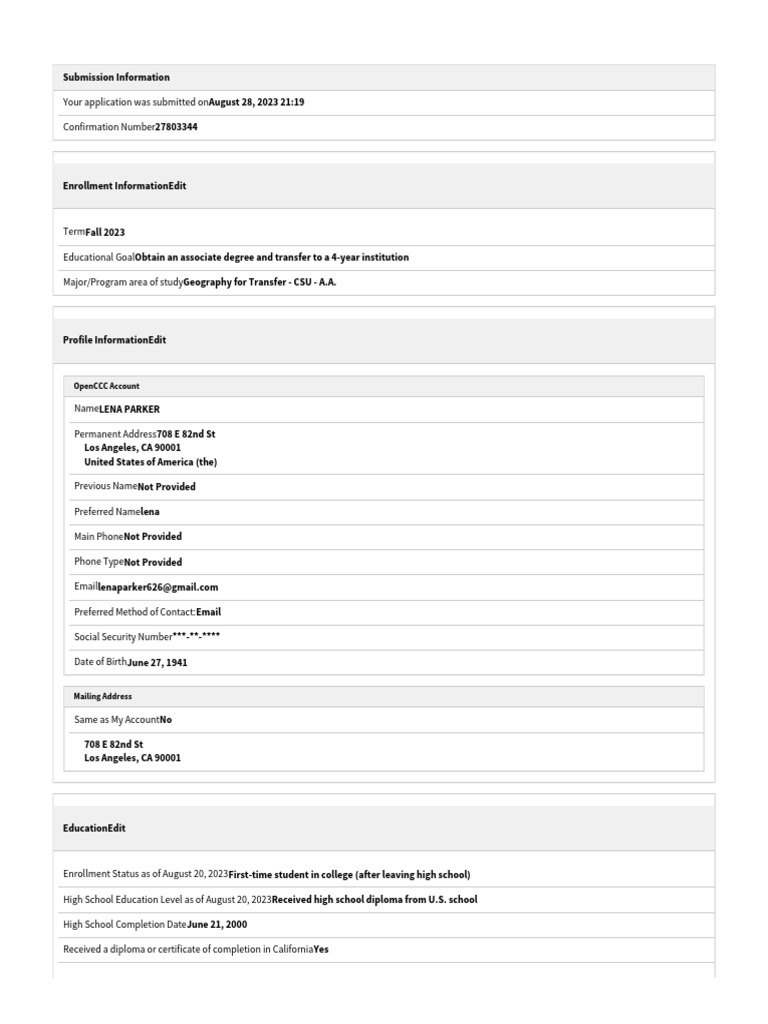 CCCApplicationFinal SouthwesternCollege | PDF