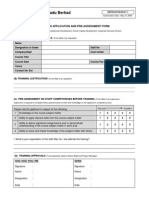 Training Application and Pre Assessment Form