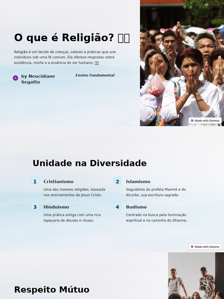 O que é Religião e suas Diversidades | PDF | Fés religiosas | Crença e ...