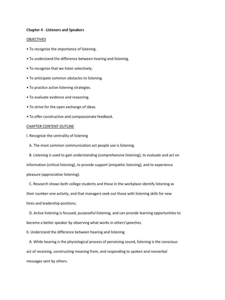 Active Listening and Communication Skills | PDF | Critical Thinking ...