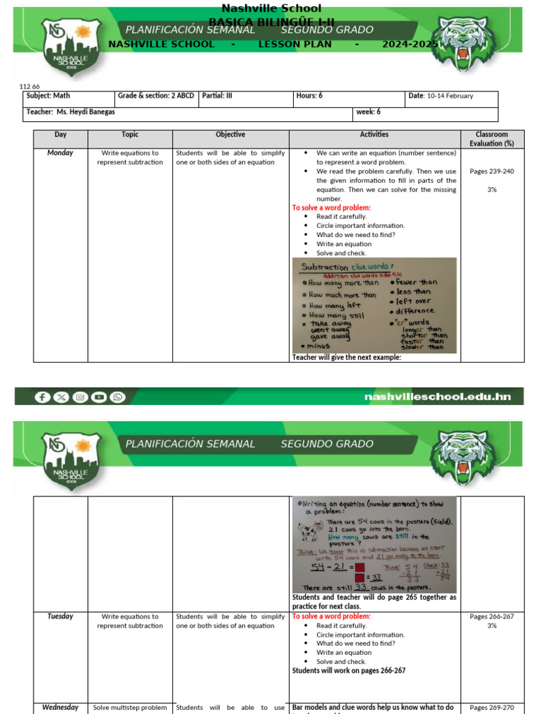 Lesson Plan Math 2nd Grade Partial III Week6 | PDF | Lesson Plan ...