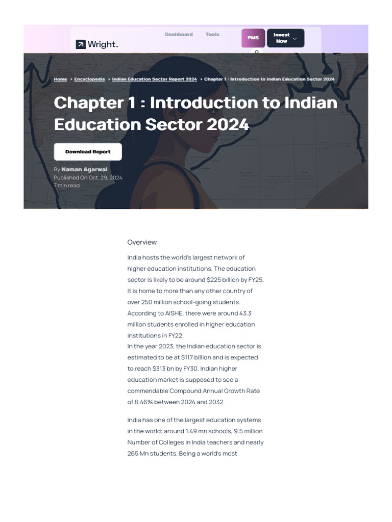 Indian Education Sector Overview 2024 | PDF | Economy Of India | Economies