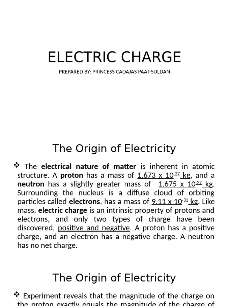 Origin of Electric Charge Explained | PDF | Electric Charge | Atomic ...