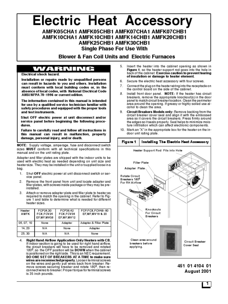 Arcoaire Amfk Series Electric Heaters | Thermostat | Hvac