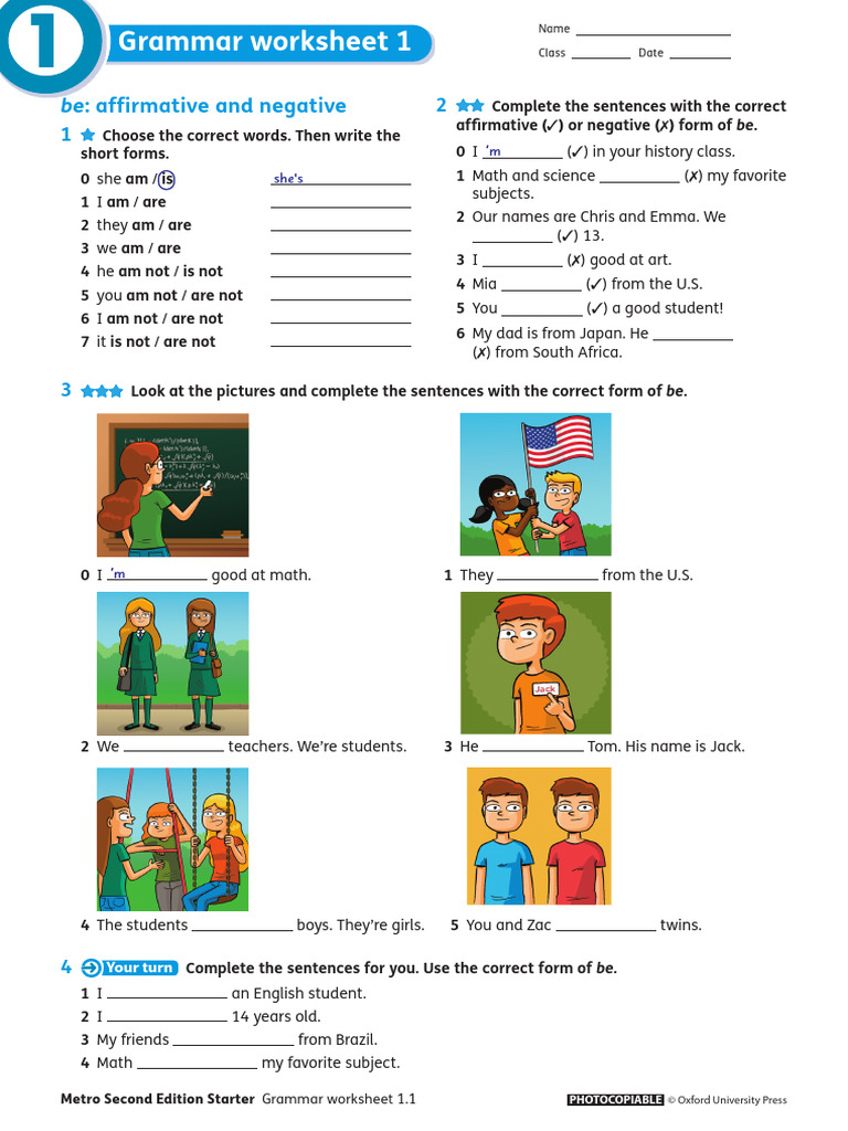 Metro Starter Grammar Worksheets | PDF | Bedroom | Linguistics