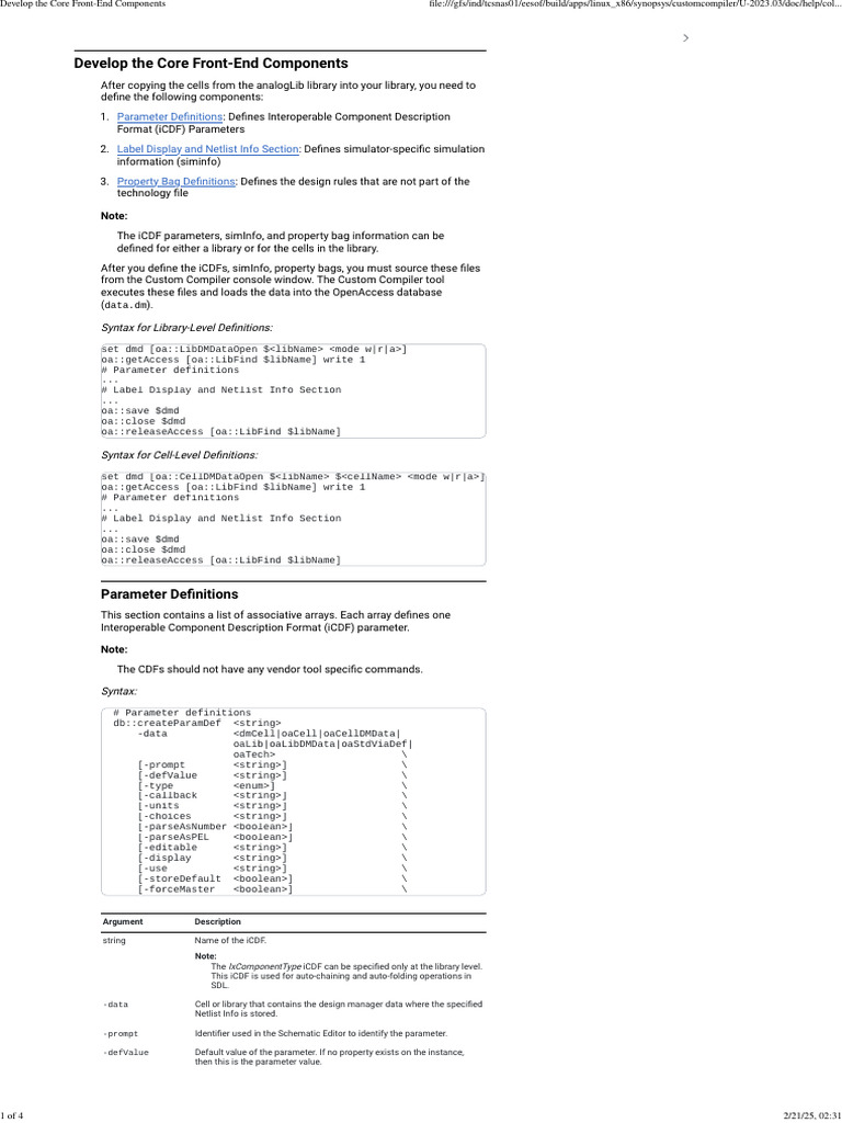 Define iCDF Parameters in Custom Compiler | PDF | Parameter (Computer ...