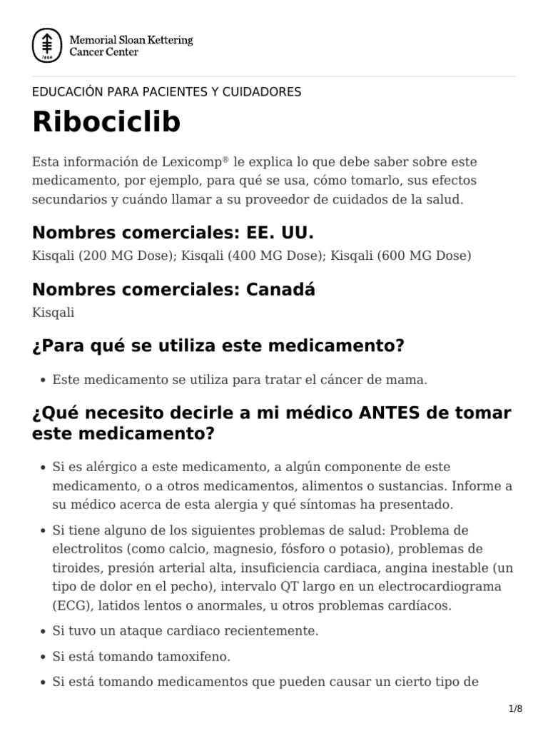 Ribociclib | PDF | Medicamentos con receta | Cuidado de la salud