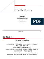 CE804 Digital Signal Processing: 1 Lecture 1 DSP