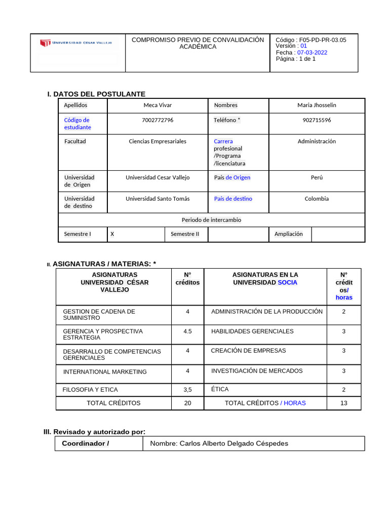 Convalidación Académica para Intercambio | PDF | Universidad