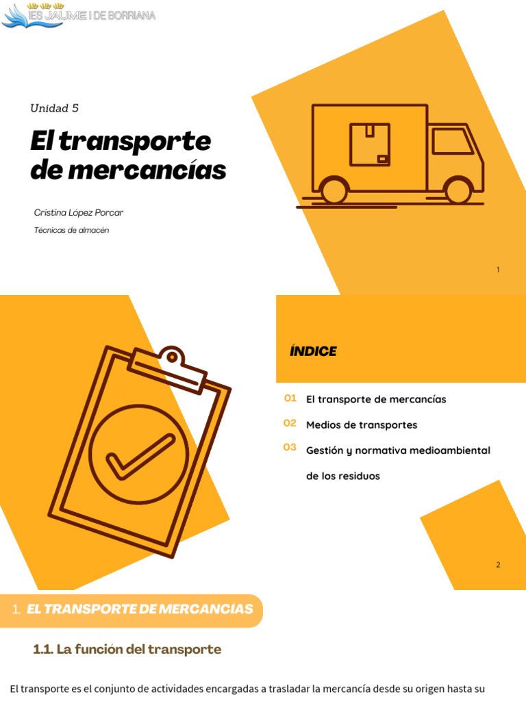 Factores y Medios en Transporte de Mercancías | PDF | Seguro | Transporte