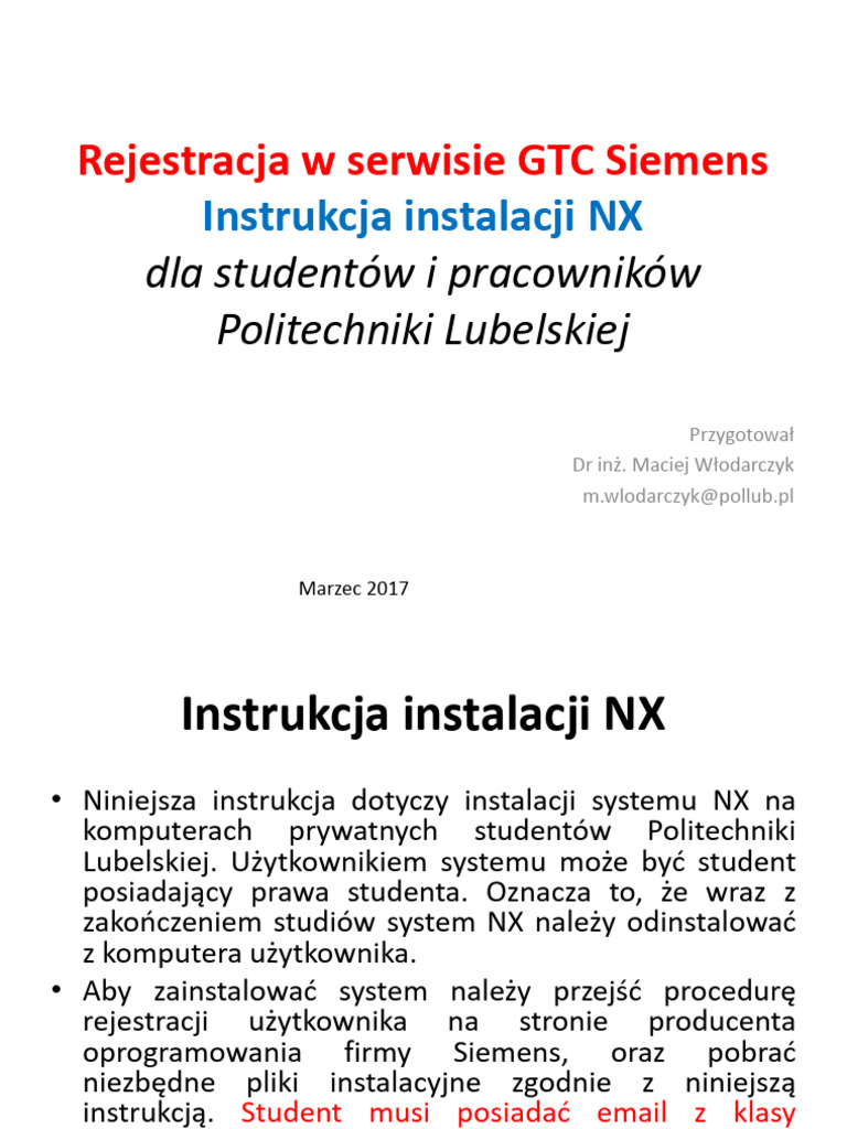 Instrukcja Instalacji NX - v1 | PDF