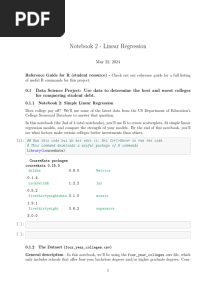 Notebook 2 - Linear Regression
