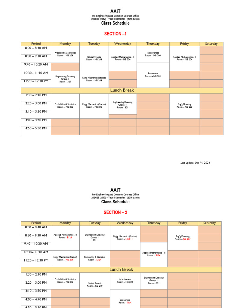 AAiT PECC 2017 Year II Sem I 19 Sections | PDF | Academic Term ...