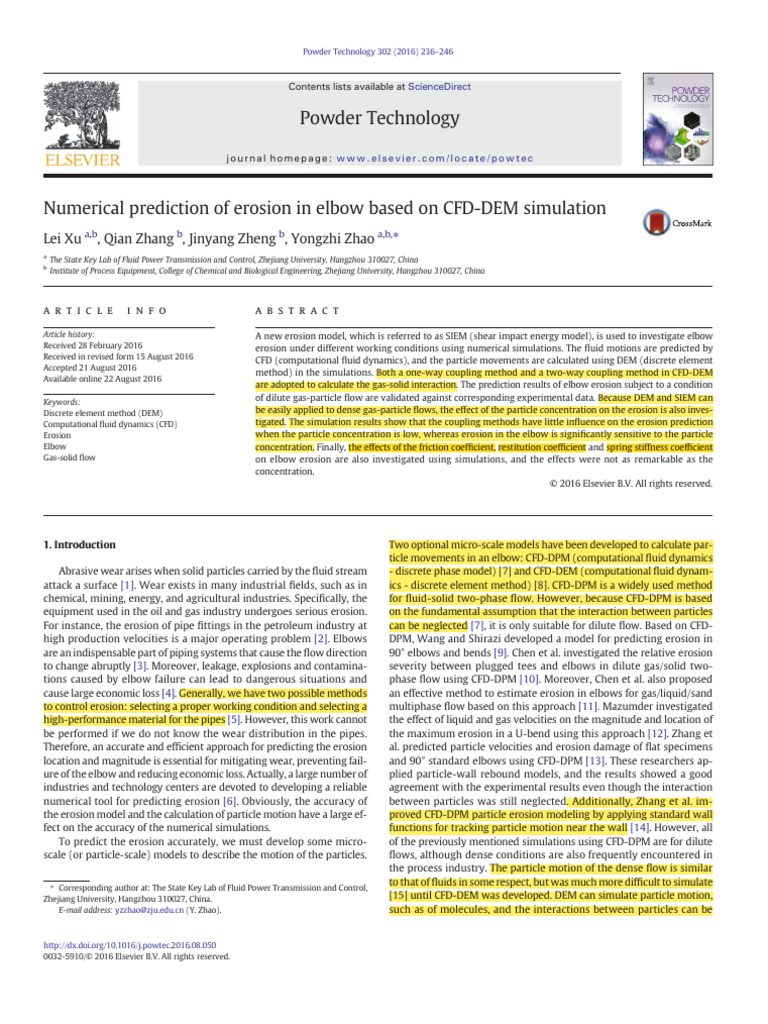 13 (49) - Numerical Prediction of Erosion in Elbow Based On CFD-DeM ...