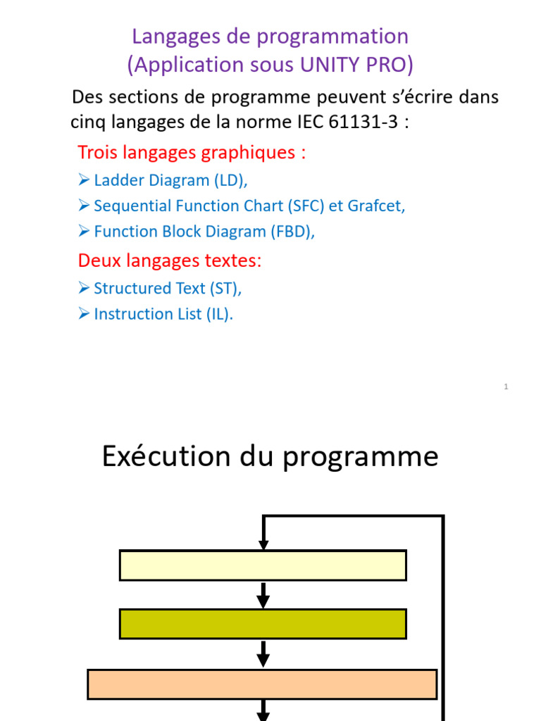 Langages de programmation sous Unity Pro | PDF | Structure de contrôle ...
