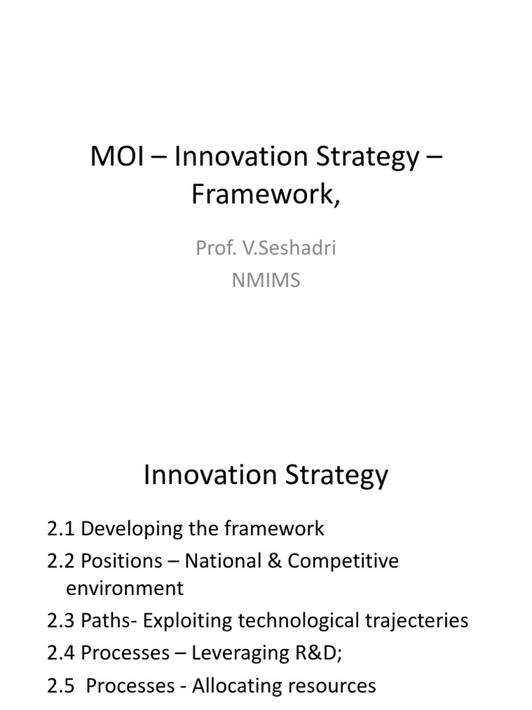 Developing The Framework For Innovation Strategy | PDF | Strategic ...