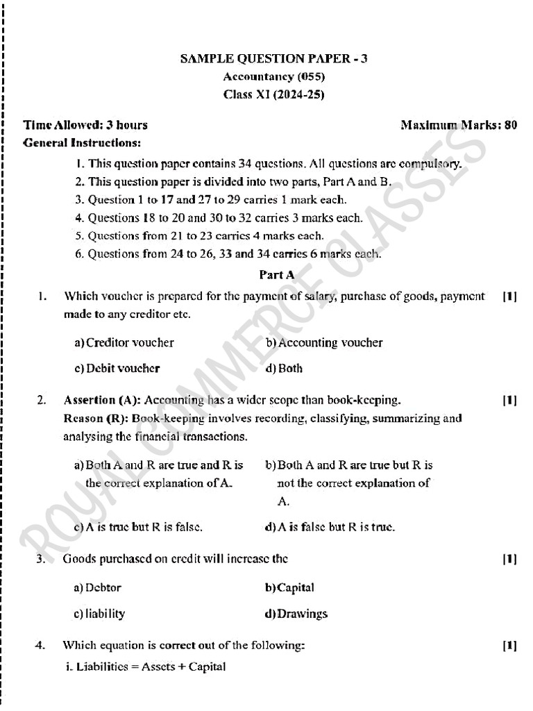 Accounting 3 RCC Sample Paper | PDF