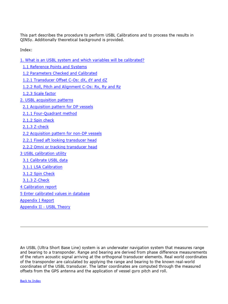 USBL Calibration Guide and Procedures | PDF | Cartesian Coordinate ...