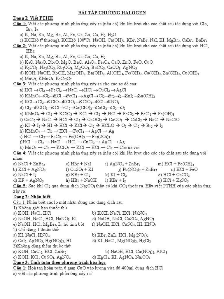 Bai Tap Nhom Halogen | PDF