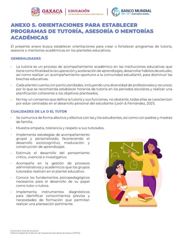 Orientaciones para Programas de Tutoría | PDF | Planificación | Aprendizaje