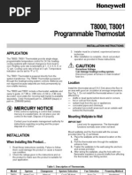 Download t8001 Thermostat Honeywell by nitgupta SN83075504 doc pdf