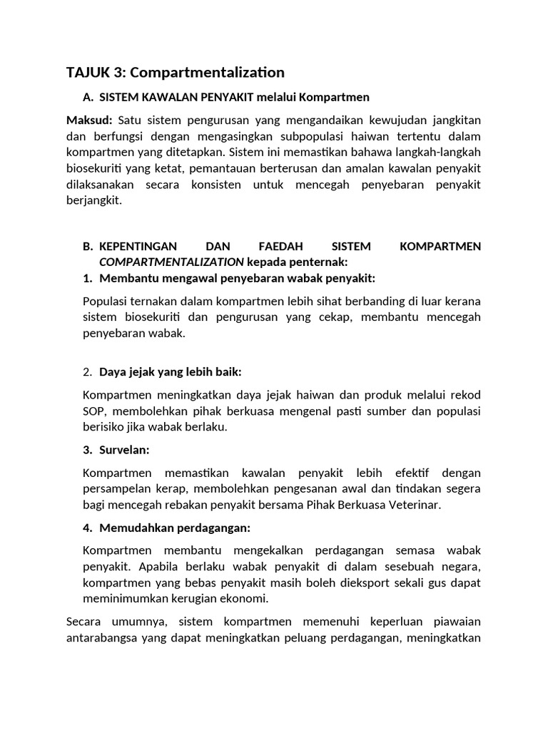 Manfaat Sistem Kompartmen untuk Penternak | PDF
