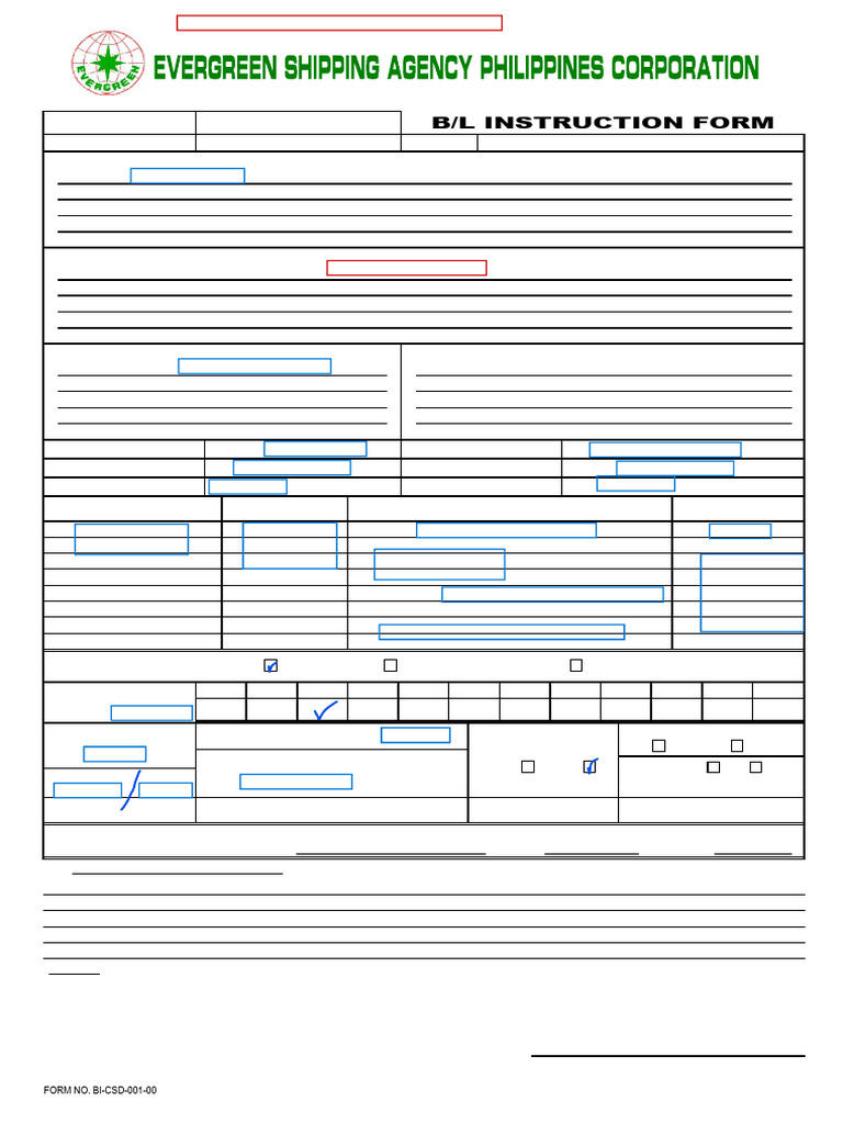 B/L Instruction Form for Shipping | PDF | Supply Chain Management ...