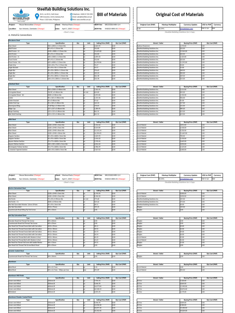 Bill of Materials (08252023-REV-2.4) | PDF | Screw | Cargo