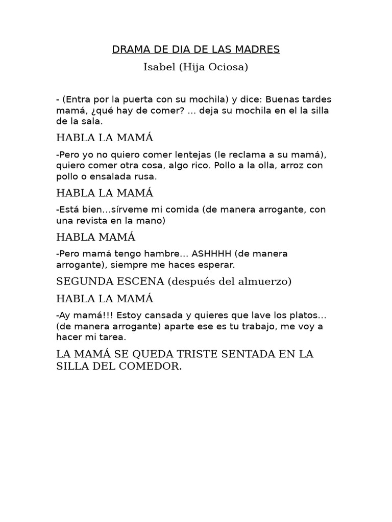 Drama de Dia de Las Madres | PDF