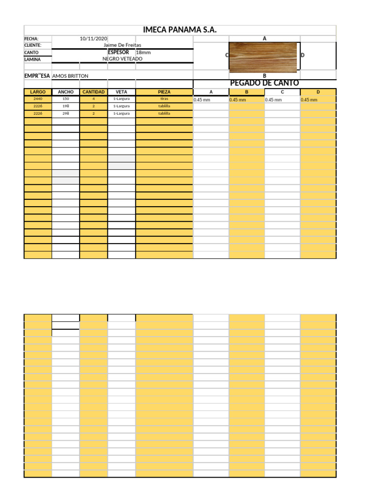 Detalles de Pedido IMECA Panamá S.A. | PDF