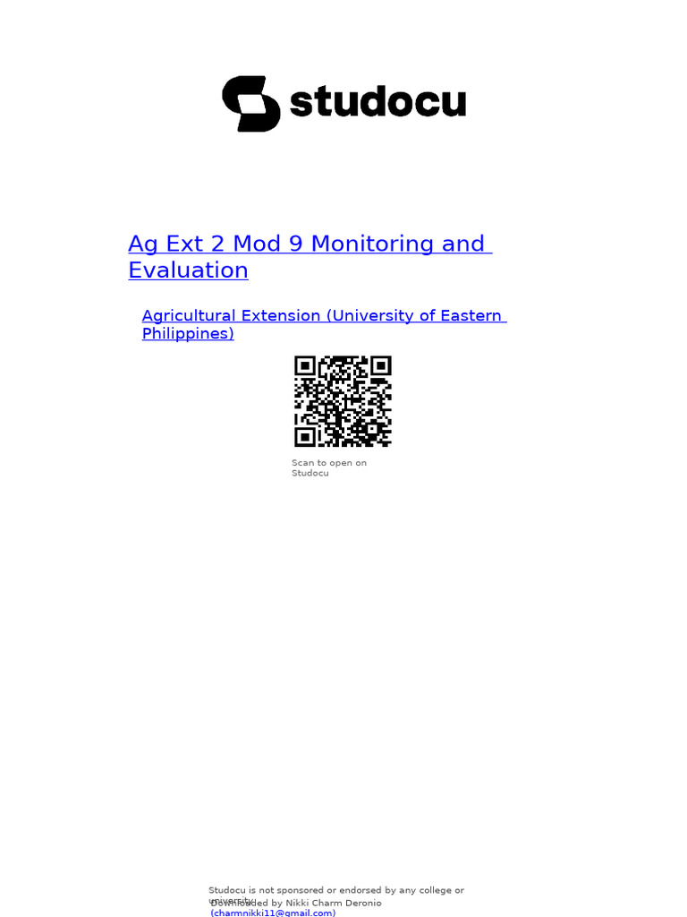 Monitoring and Evaluation in Extension Programs | PDF | Evaluation ...