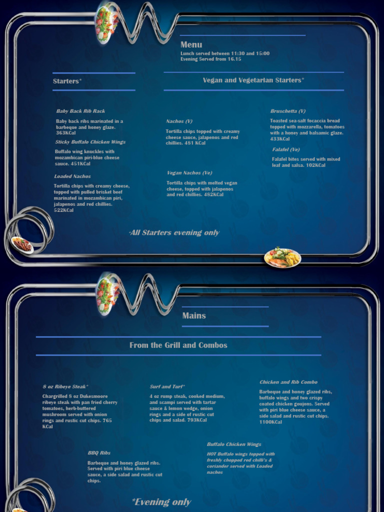 Rollercoaster Restaurant Menu Sep 2022 | PDF | Hamburgers | Hors D'oeuvre