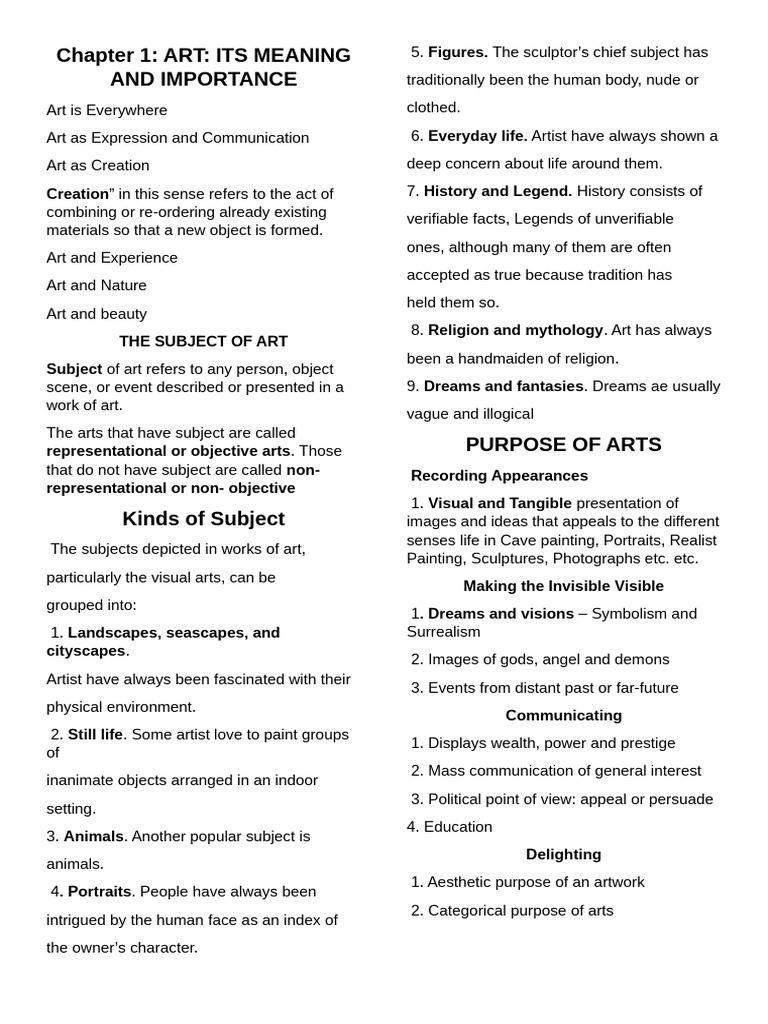 Art App. Notes Reviewer | PDF | The Arts | Humanities