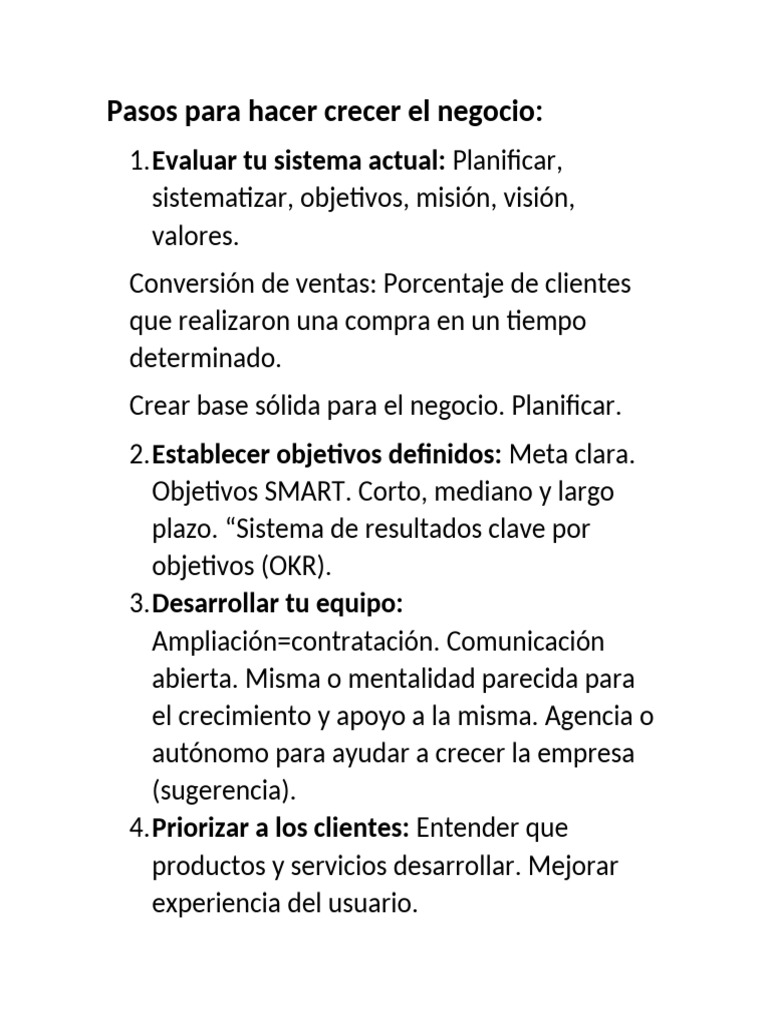 Estrategias para Crecer tu Negocio | PDF | Plan de negocios ...
